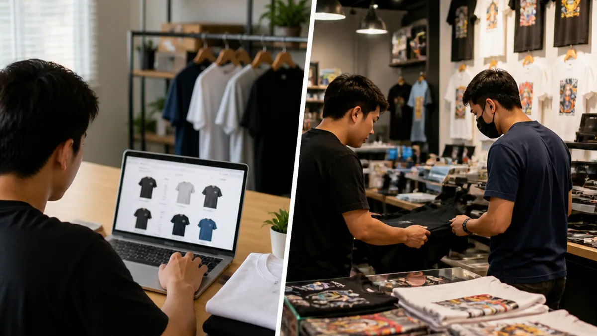 ร้านสกรีนเสื้อ — ร้านสกรีนเสื้อออนไลน์ VS หน้าร้าน เลือกแบบไหนดีกว่ากัน?